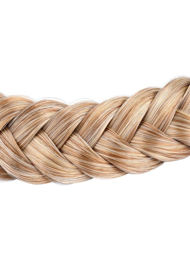 DIGUAN 2 Strands Synthetic Hair Braided Headband Classic Chunky Plaited Braids Elastic Stretch Hairpiece Women Girl Beauty accessory, 54g (Caramel Blonde) - Image 4